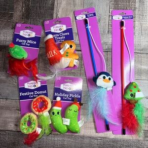 Forever Pals Cat Toy Set with Red and Green Accents